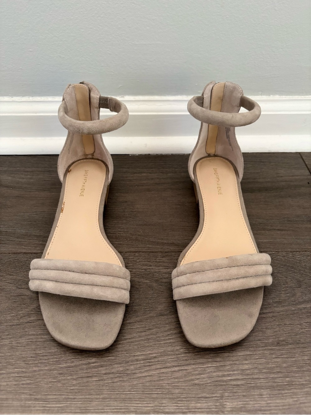Women’s Saks Fifth Avenue Tan Suede Ankle-Strap Sandals - SIZE 7.5